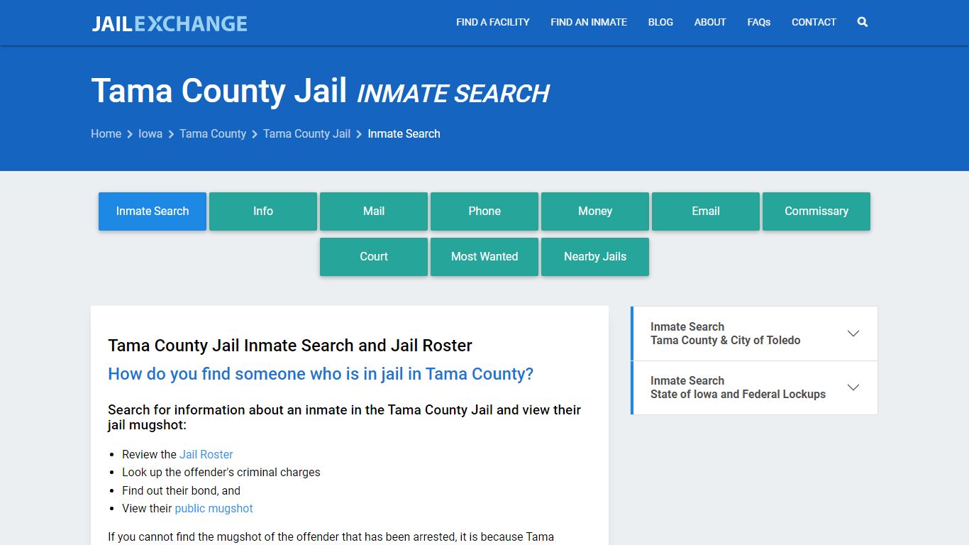 Inmate Search: Roster & Mugshots - Tama County Jail, IA